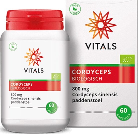 Vitals – Cordyceps – Biologisch – 60 Capsules – 800 mg Cordyceps Sinensis paddenstoel